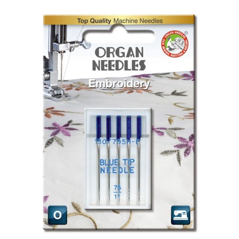 Organ blue tip embroidery