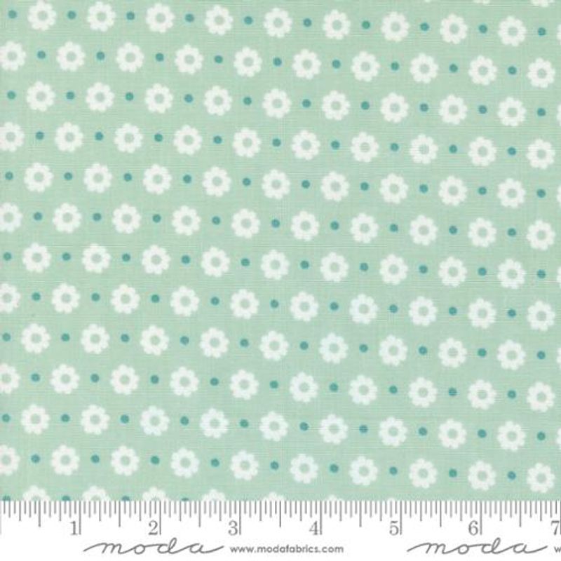 Laguna sunrise aqua floral dots