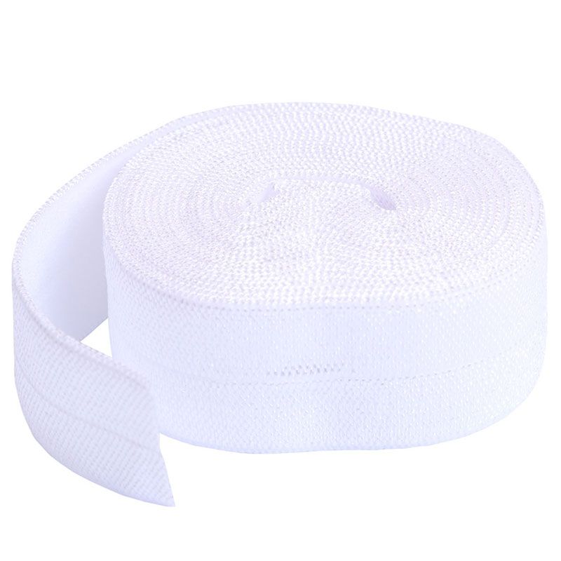 Fold over elastic 1 meter hvit