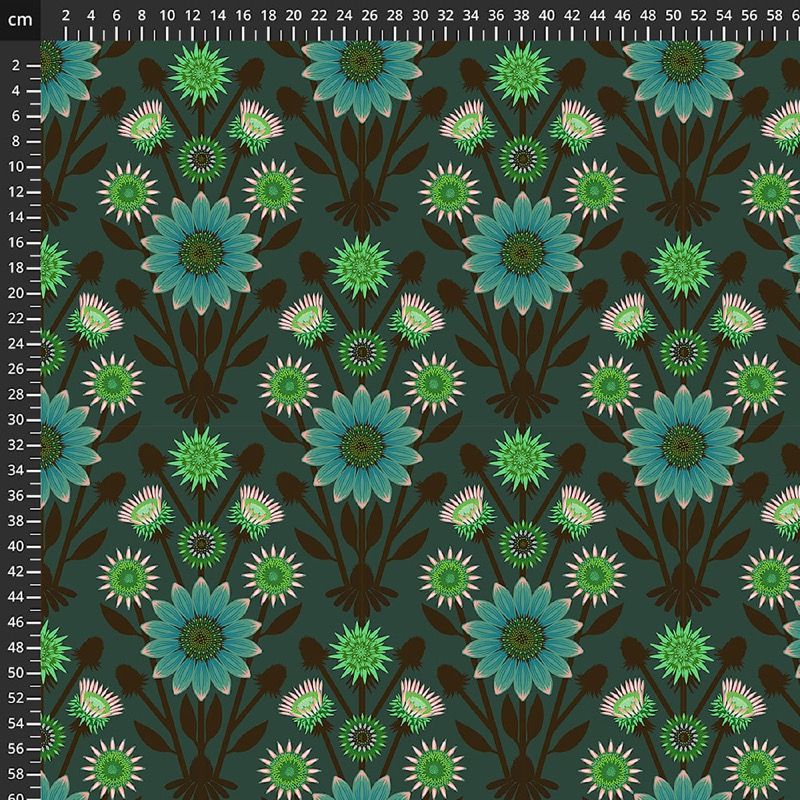 Iconic teal floral